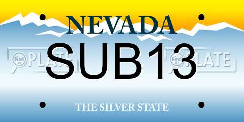 SUB13 Nevada License Plate