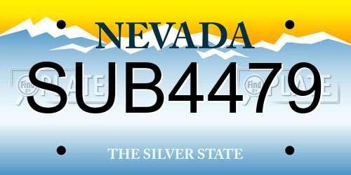 SUB4479 Nevada License Plate