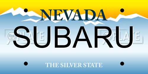 SUBARU Nevada License Plate