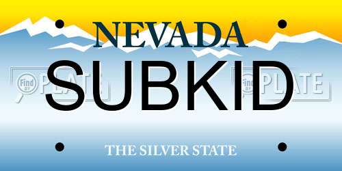 SUBKID Nevada License Plate