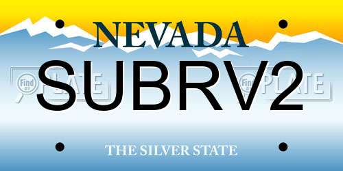 SUBRV2 Nevada License Plate