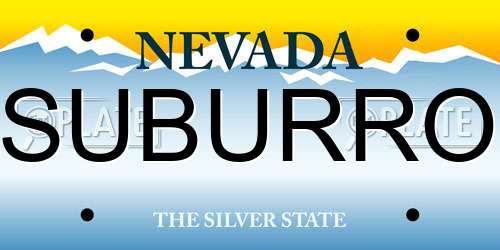 SUBURRO Nevada License Plate