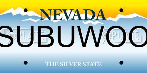 SUBUWOO Nevada License Plate