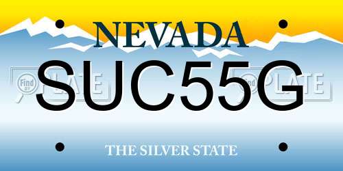SUC55G Nevada License Plate