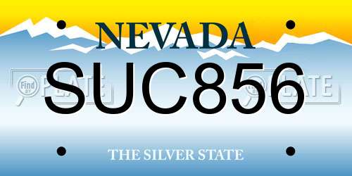 SUC856 Nevada License Plate