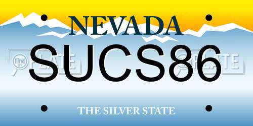 SUCS86 Nevada License Plate