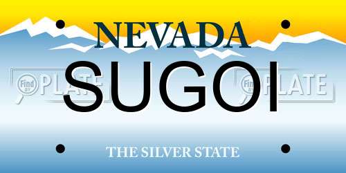 SUGOI Nevada License Plate