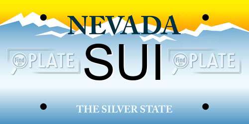 SUI Nevada License Plate