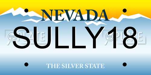 SULLY18 Nevada License Plate