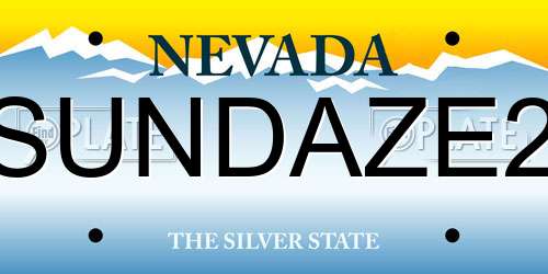 SUNDAZE2 Nevada License Plate