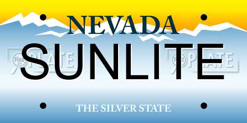 SUNLITE Nevada License Plate