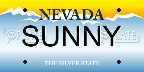 SUNNY Nevada License Plate