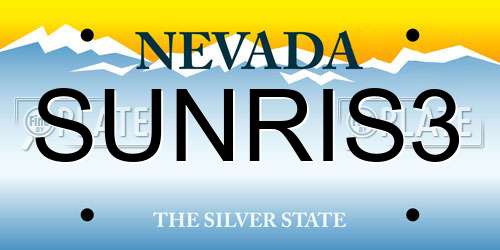 SUNRIS3 Nevada License Plate