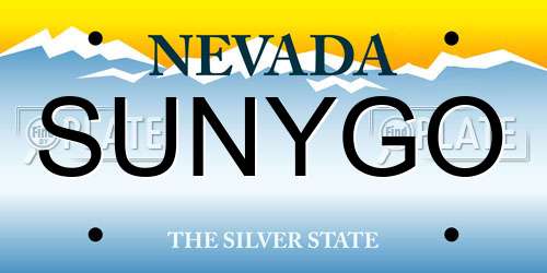 SUNYGO Nevada License Plate