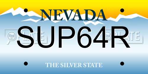 SUP64R Nevada License Plate
