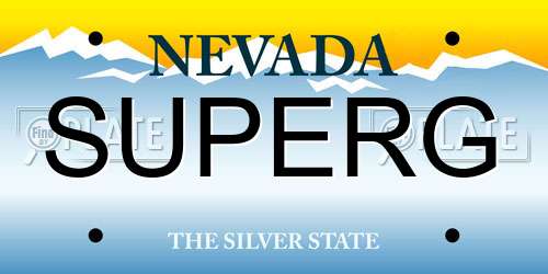 SUPERG Nevada License Plate