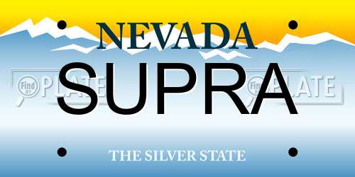 SUPRA Nevada License Plate