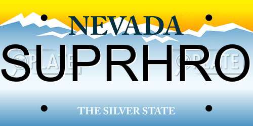 SUPRHRO Nevada License Plate