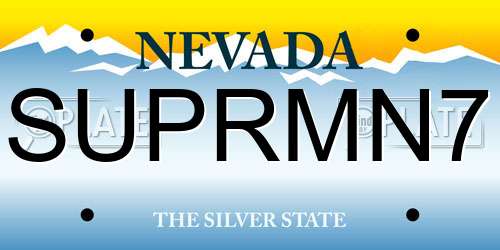 SUPRMN7 Nevada License Plate