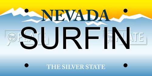 SURFIN Nevada License Plate
