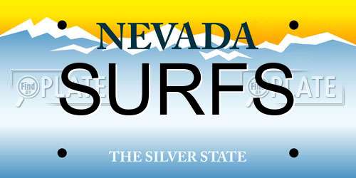 SURFS Nevada License Plate