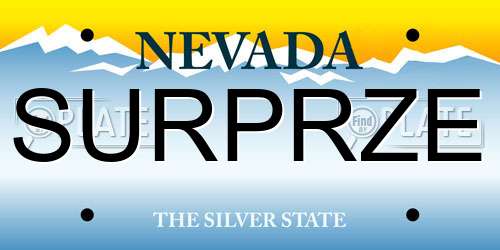 SURPRZE Nevada License Plate