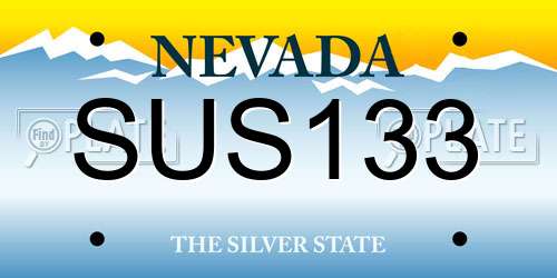 SUS133 Nevada License Plate