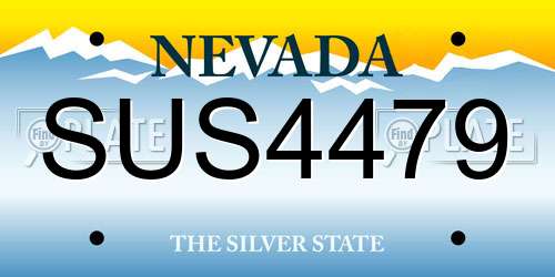 SUS4479 Nevada License Plate