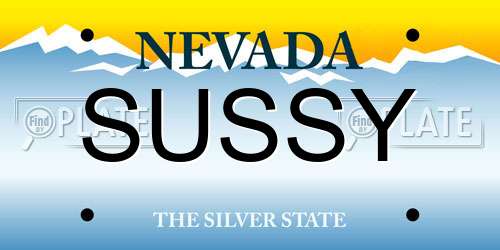 SUSSY Nevada License Plate