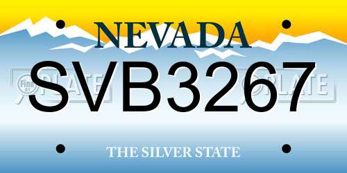 SVB3267 Nevada License Plate