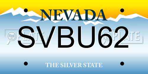 SVBU62 Nevada License Plate