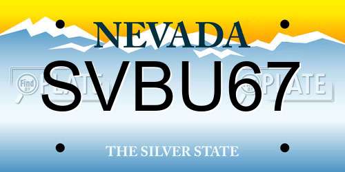 SVBU67 Nevada License Plate