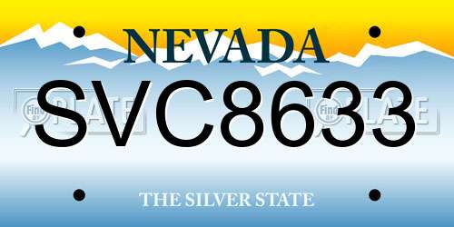 SVC8633 Nevada License Plate