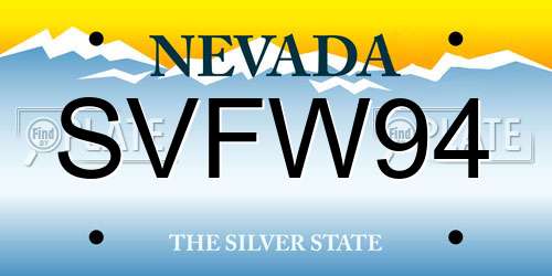 SVFW94 Nevada License Plate
