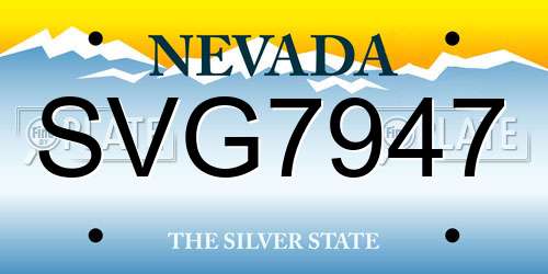 SVG7947 Nevada License Plate