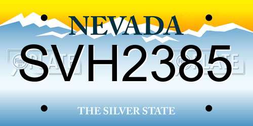 SVH2385 Nevada License Plate