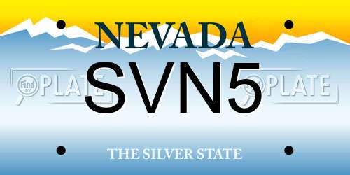 SVN5 Nevada License Plate