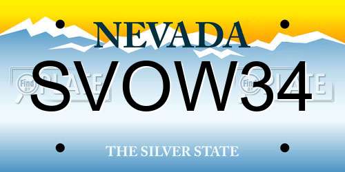 SVOW34 Nevada License Plate