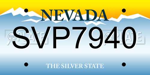 SVP7940 Nevada License Plate