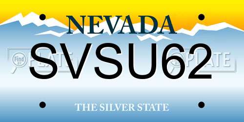 SVSU62 Nevada License Plate