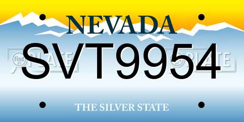 SVT9954 Nevada License Plate