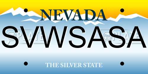 SVWSASA Nevada License Plate