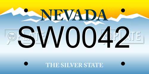 SW0042 Nevada License Plate