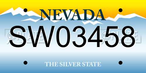 SW03458 Nevada License Plate