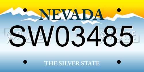 SW03485 Nevada License Plate
