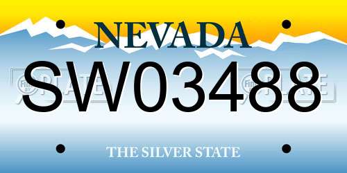 SW03488 Nevada License Plate