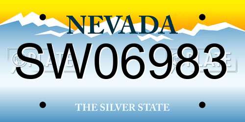 SW06983 Nevada License Plate