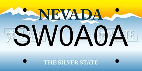 SW0A0A Nevada License Plate
