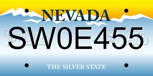SW0E455 Nevada License Plate