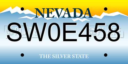 SW0E458 Nevada License Plate